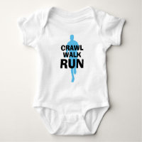 Crawl Walk Run cute running baby bodysuit