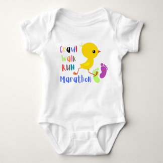 Crawl Walk Run Marathon Start Baby Bodysuit