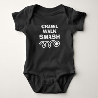 Crawl Walk Smash cute table tennis baby bodysuit