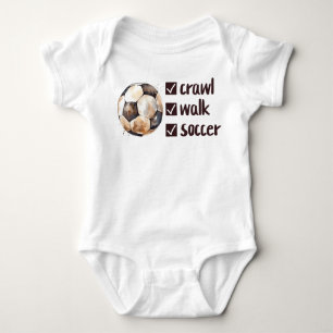 Crawl Walk Soccer Check List Football Baby Bodysuit