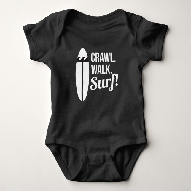 Crawl Walk Surf Baby Bodysuit (Front)