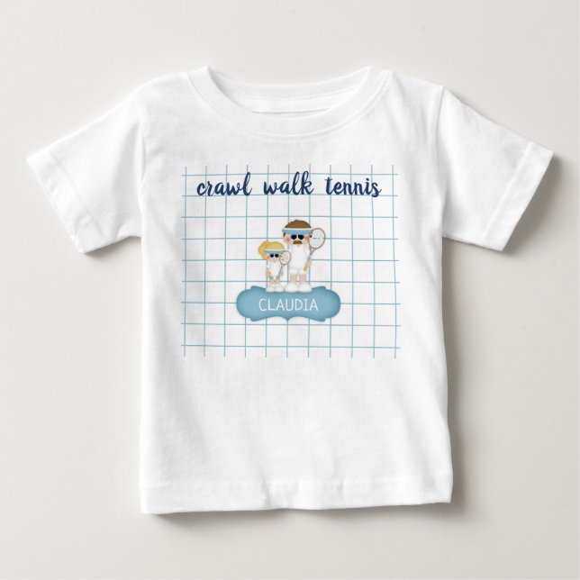 Crawl Walk Tennis Baby Tshirt (Front)