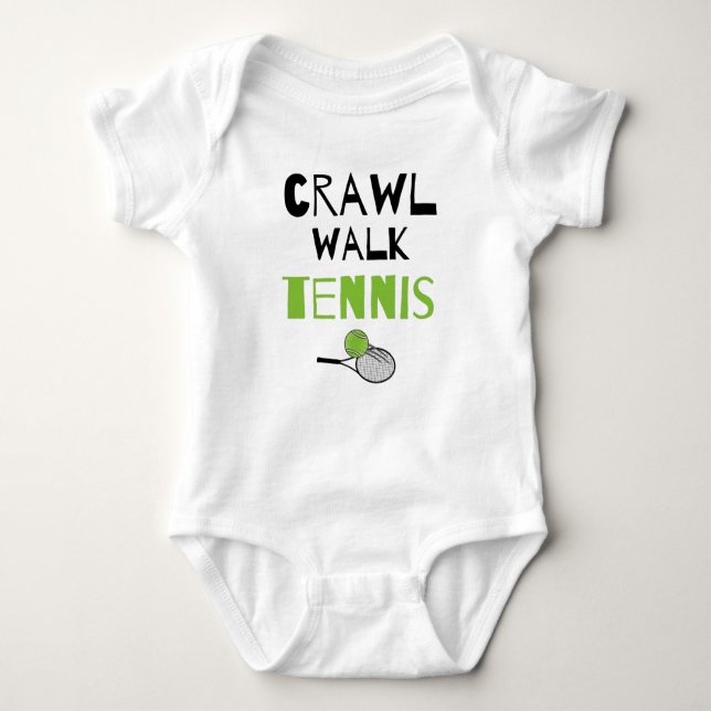 Crawl Walk Tennis Cute Little Tennis Buddy Baby Bodysuit (Front)