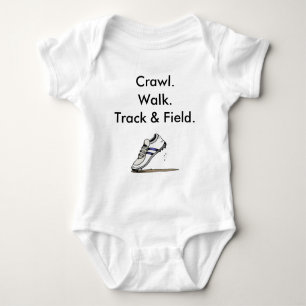 Crawl Walk Track and Field Spikes Baby Bodysuit