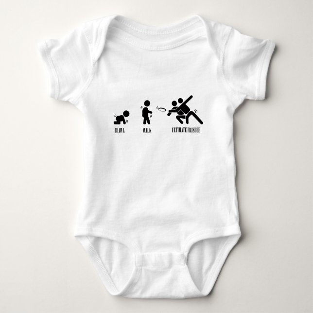 Crawl. Walk. Ultimate Frisbee Baby Bodysuit (Front)