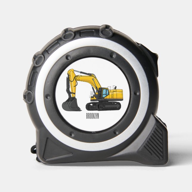 Crawler excavator cartoon illustration 1 (Front)