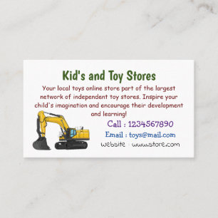 Crawler excavator cartoon illustration business card