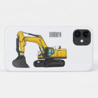 Crawler excavator cartoon illustration