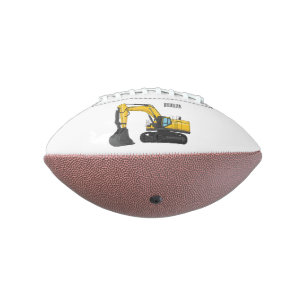 Crawler excavator cartoon illustration football