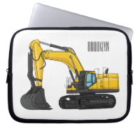 Crawler excavator cartoon illustration