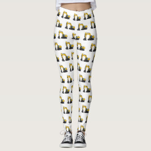 Crawler excavator cartoon illustration leggings