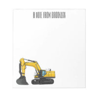Crawler excavator cartoon illustration