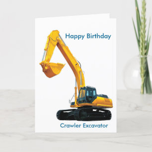 Crawler Excavator image for Boy's Birthday-Card Card
