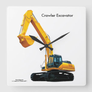 Crawler Excavator image for Square-Wall-Clock Square Wall Clock