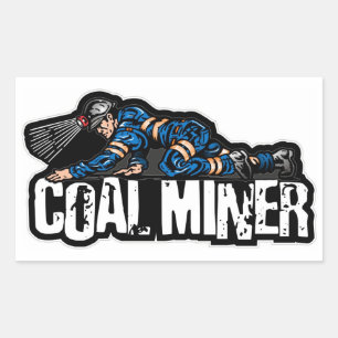 CRAWLING COAL MINER RECTANGULAR STICKER