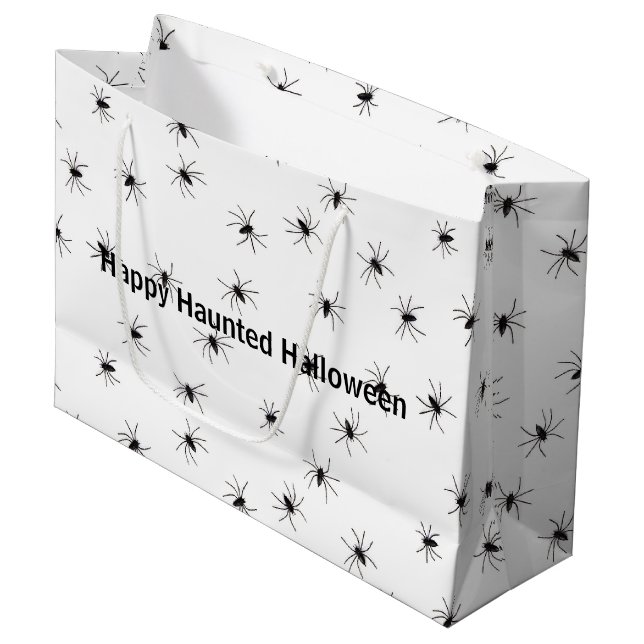 Crawling Spiders Halloween Large Gift Bag (Front Angled)