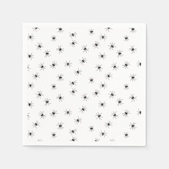 Crawling Spiders Halloween Napkin (Front)