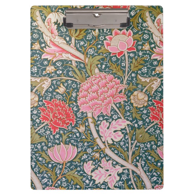 Cray - Art nouveau floral print by William Morris Clipboard (Front)