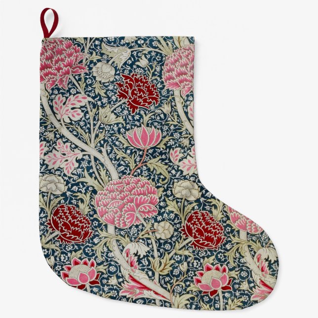 Cray Pattern (by William Morris) Large Christmas Stocking (Front)