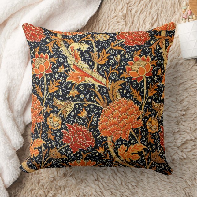 Cray, William Morris design Throw Pillow (Blanket)