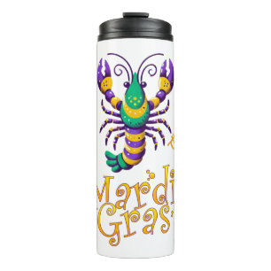 Crayfish Fleur de lis Mardi Gras  Thermal Tumbler