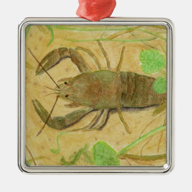 Crayfish Metal Tree Decoration (Front)