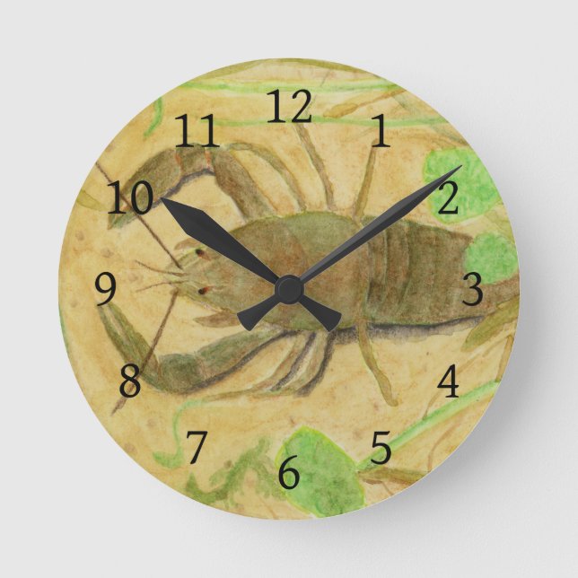Crayfish Round Clock (Front)