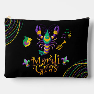Crayfish/trumpet/mask/fleur de lis Mardi Gras Accessory Pouch