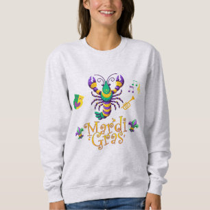 Crayfish/trumpet/mask/fleur de lis Mardi Gras  Sweatshirt