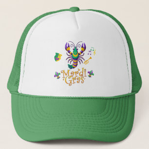 Crayfish/trumpet/mask/fleur de lis Mardi Gras  Trucker Hat