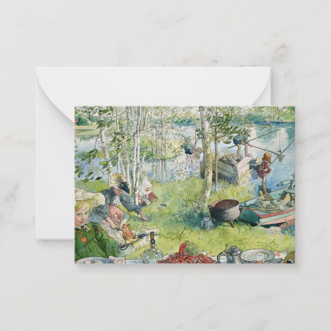 Crayfishing, 1895 by Carl Larsson Card (Front)