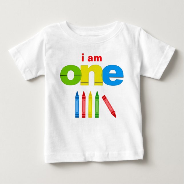 Crayon 1st Birthday T-shirt Toddler Baby Kid (Front)