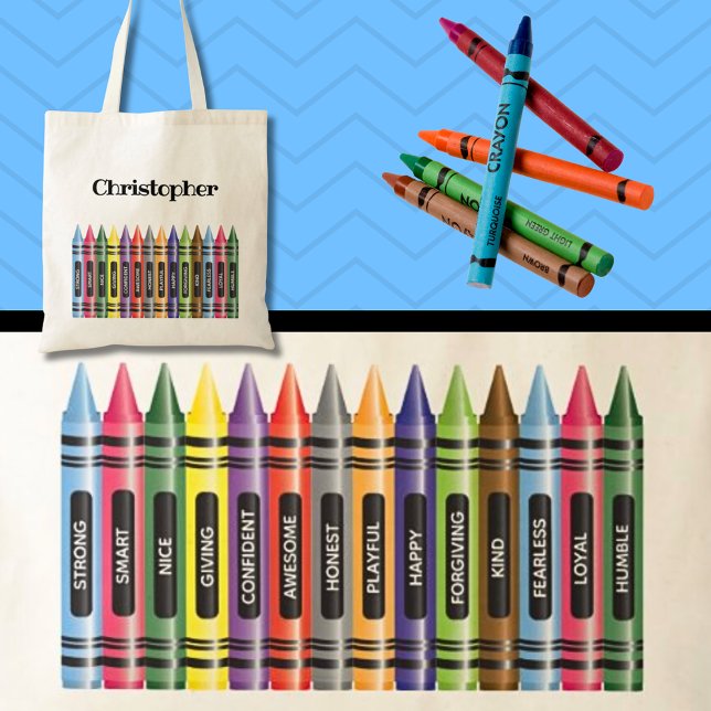 Crayon Affirmation for Kids Motivational School Tote Bag (Creator Uploaded)
