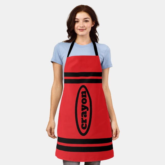 Crayon Apron Family & Group Costumes - Red (Worn)