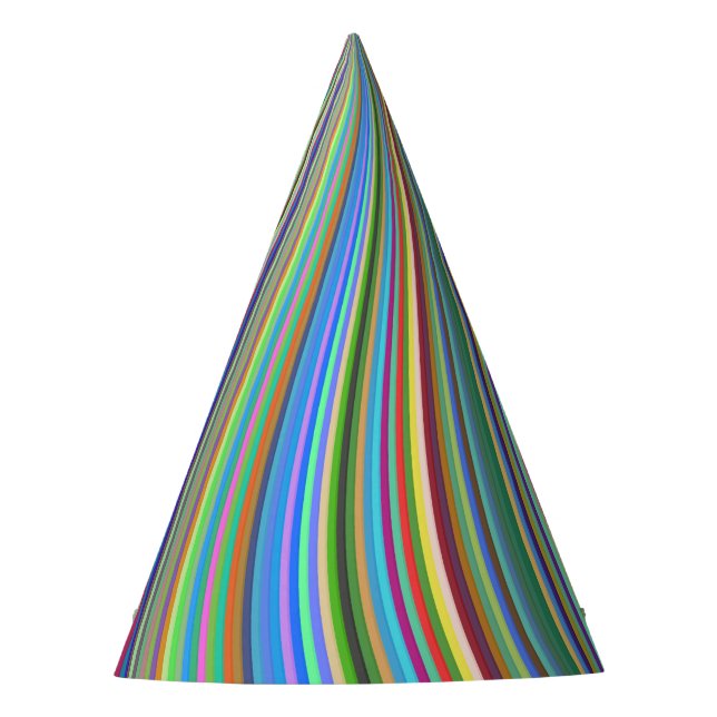 Crayon Box of Colours Optical Illusion Spiral Party Hat (Front)