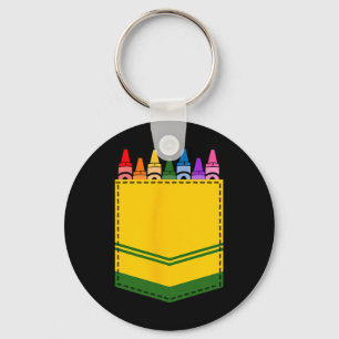 Crayon Box Pocket Teacher Gift Costume Key Ring