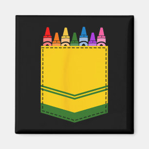 Crayon Box Pocket Teacher Gift Costume  Magnet