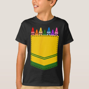 Crayon Box Pocket Teacher Gift Costume T-Shirt