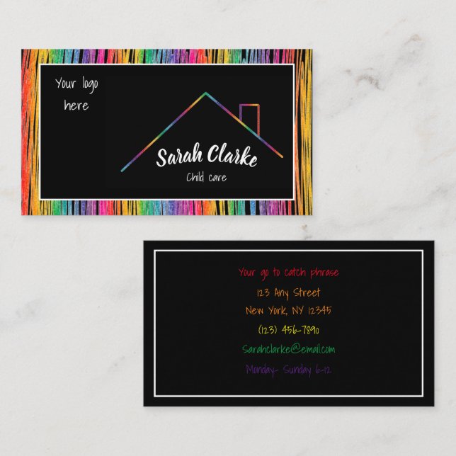 Crayon Chalkboard Business Card (Front/Back)