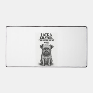 Crayon Chaos � Funny Brussels Griffon Dog Meme Des Desk Mat