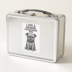 Crayon Chaos � Funny Brussels Griffon Dog Meme Des Metal Lunch Box