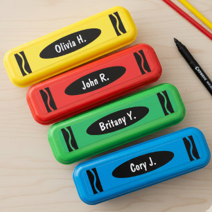Crayon Colorful School Teacher Student Name