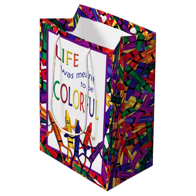 Crayon Colourful Life Gift Bag (Front Angled)