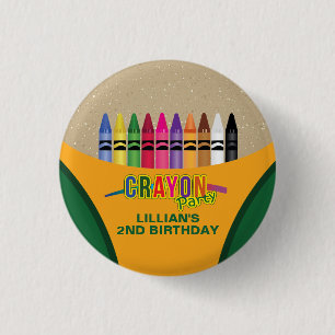 Crayon Colouring Party 3 Cm Round Badge