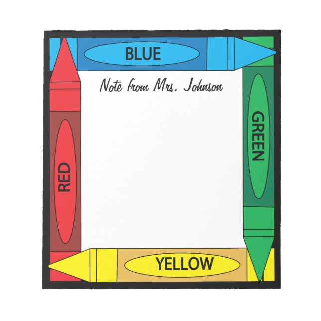 Crayon Colours Notepad (Front)