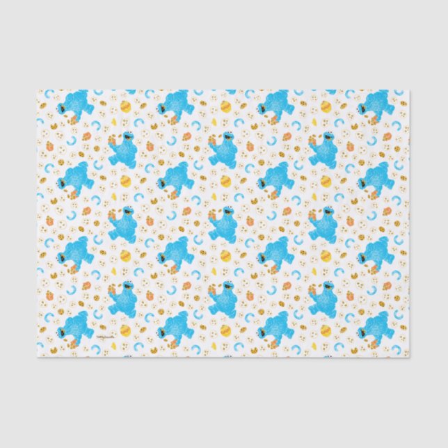 Crayon Cookie Monster Cookie Pattern Tissue Paper (Front)