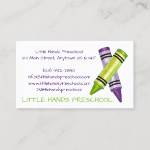 Crayon Crayons Art Teacher Arts School Preschool Business Card