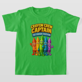 Crayon Crew Captain 1st Grade Tee
