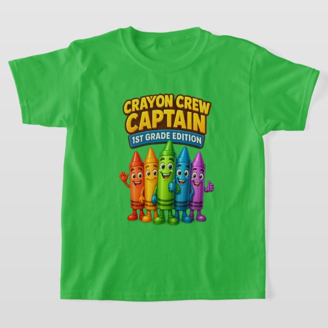 Crayon Crew Captain 1st Grade Tee (Laydown)