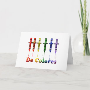 Crayon De Colores Note Card with Crayons